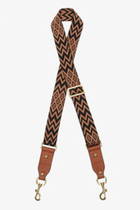 Antler: Antler Thin Bag Strap - Diamond Chevron Tan