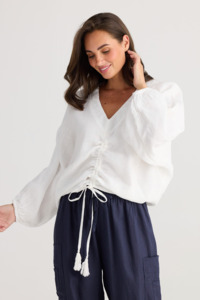 New Arrivals: Happy Hour Top - White Linen Gauze