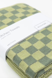 Homeware: Kitchen Towel Duos - Avocado Chequer