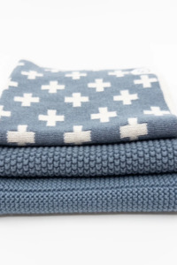 Homeware: Dishcloth Variety 3pk - Denim Cross