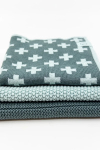 Homeware: Dishcloth Variety 3pk - Sea Foam Cross