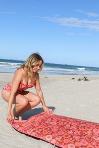Beach: Beach Towel - Burgundy Bloom