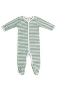 Cotton Babygrow - Sage Stripe