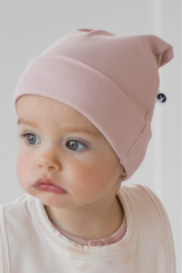 Top Knot Hat - Dusty Rose