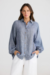 Milano Shirt - Navy Fleck