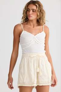 Talisman: Chantilly Short - Natural Embroidery