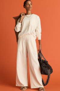 Luxe Loungewear: Soho Tokio Wide Leg Pent - Creme