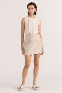 Skirts: Mason Mini Skirt - Natural Marle