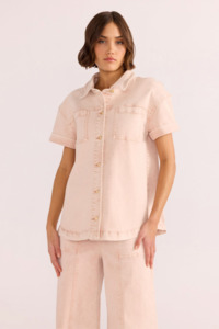 Minkpink: Dahlia Denim Shirt - Light Pink