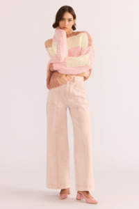 Minkpink: Dahlia Denim Panel Jean - Light Pink