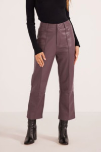 Yelena Faux Leather Pants - Grape