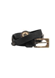 Sale Shoes Accessories: Devotion Twins Gaia Leather Belt - Black/Gold