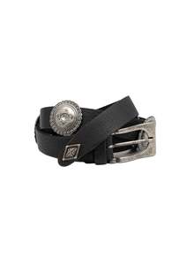Devotion Twins Gaia Leather Belt - Black/Silver