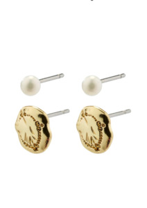 Jola Earrings - Gold Plated/White