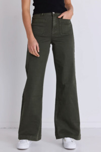 Denim: Zoey High Rise Jean - Dark Khaki