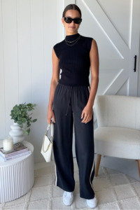 Casual Pants: Townie Wide Leg Pant - Black