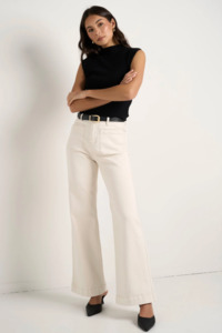 Zoey High Rise Jean - Ecru