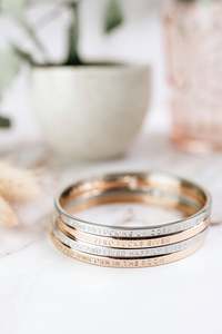 BE. Clasp Bangle - Rose Gold + Silver