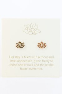 Lotus Stud Earrings - in Gold or Silver