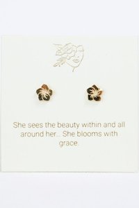 Plumera Stud Earrings - in Gold or Silver