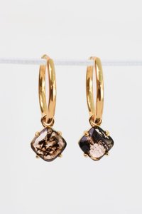 Love Lunamei: Aura Earrings - Gold with Herkimer