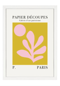 Art Ornamental: Framed Papier Decoupes Print - Mustard