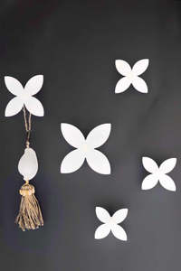 Frangipani Wall Hooks - Set Of Five (black or white), by Lisa Sarah