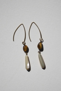 Tigers Eye Earrings - Gold