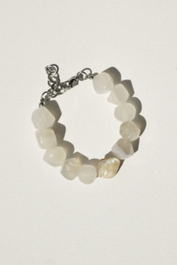 White Agate Bracelet - Silver