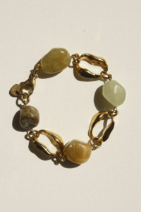 Jewellery: Jade Bracelet - Gold
