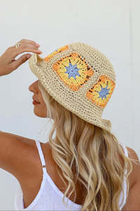 Caps: Crochet Hat - Natural