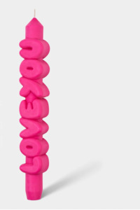 Gifts For Her: 3D Taper Candle - 'Love You' - Pink