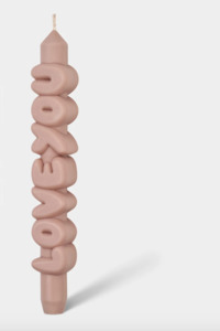 Gifts For Him: 3D Taper Candle - 'Love You' - Cream