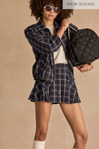 The Upside: Valencia Jones Pleated Skirt - Check