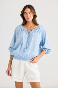 Seaside Top - Blue Self Stripe