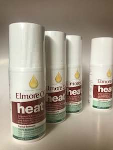 ELMORE OIL - " HEAT " ROLL ON 50ml - BUY 3 + GET 1 FREE - SAVE $ 25.95