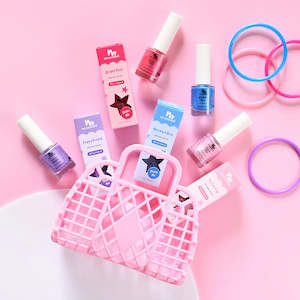 4 Pack Water-Based Kids Nail Polish | Teal, Purple, Pastel Pink and Bright Pink