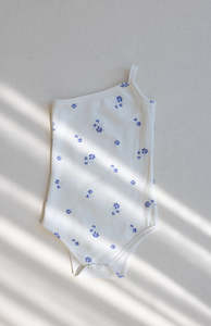 All: ONE SHOULDER BODYSUIT - BLUE MEADOW