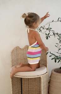 All: BIRDIE HALTER DRESS - HAVANA STRIPE