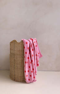 All: POLKA BLANKET- PINK/RED