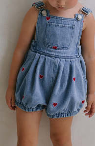 All: HEART DENIM ROMPER