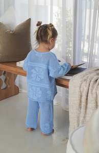 FLORA CROCHET PANT - AZURE