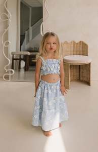 CELESTE CROP & SKIRT SET - BLUE