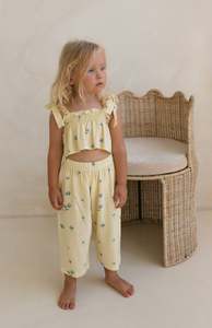 Bottoms: LEMON BELLE FLEUR TIE CROP & PANT SET