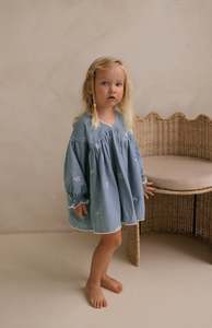 Dresses: NOELLE DRESS - DENIM BOWS