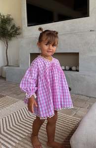 Dresses: NOELLE DRESS - PINK GINGHAM