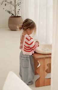 LOLA TOP - POPPY STRIPE