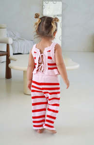 Tops: AVA CROCHET TOP - POPPY STRIPE