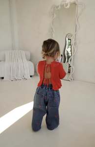 Tops: LOLA CROCHET TOP - RED