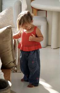 Tops: AVA CROCHET TOP - RED